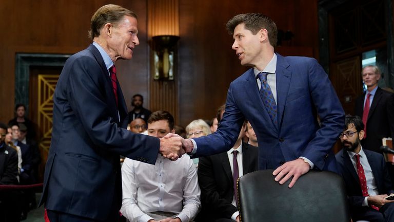 Sen. Richard Blumenthal and Sam Altman