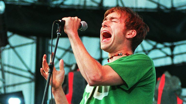 Damon Albarn during Blur&#39;s heyday in 1997. Pic: Ap