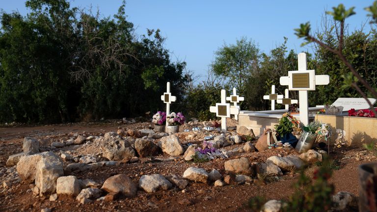 The grave of Janice Hunter at the cemetery in Tremithousa, Cyprus. David Hunter, from Northumberland is appearing at Paphos District Court in Cyprus, where he is accused of murdering his terminally ill wife, Janice Hunter, in Cyprus. Picture date: Monday May 15, 2023. PA Photo. See PA story COURTS Cyprus. Photo credit should read: Joe Giddens/PA Wire   