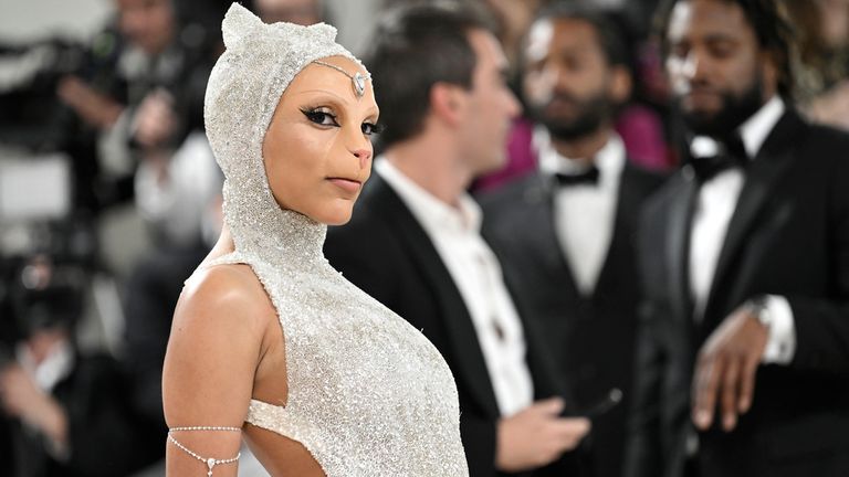 Doja Cat attends The Metropolitan Museum of Art&#39;s Costume Institute benefit gala celebrating the opening of the "Karl Lagerfeld: A Line of Beauty" exhibition on Monday, May 1, 2023, in New York. (Photo by Evan Agostini/Invision/AP)