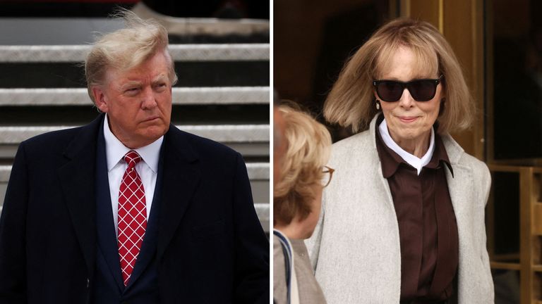 From left: Donald Trump and E Jean Carroll