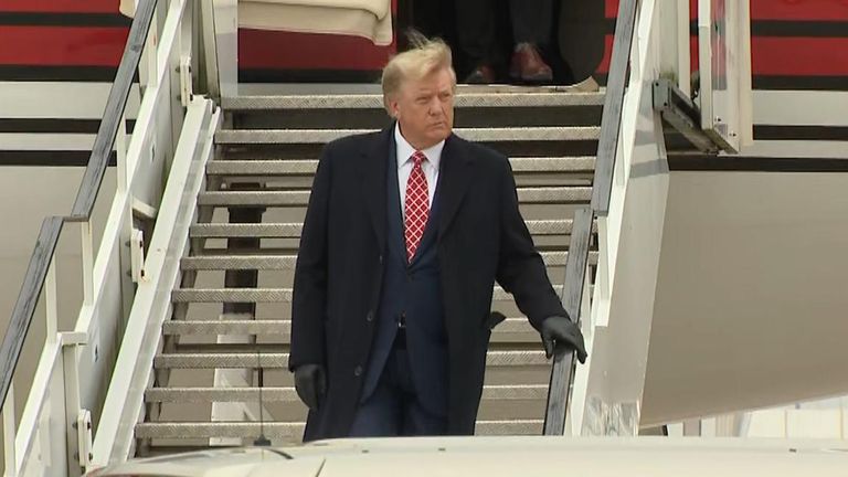 Donald Trump arrives in Aberdeen