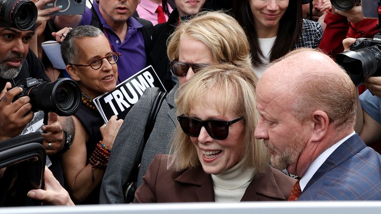 And Jean Carroll leaves federal court in Manhattan after the verdict 