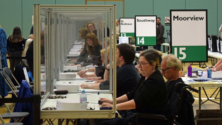 Counting gets under way in Plymouth. Pic: Plymouth Council
