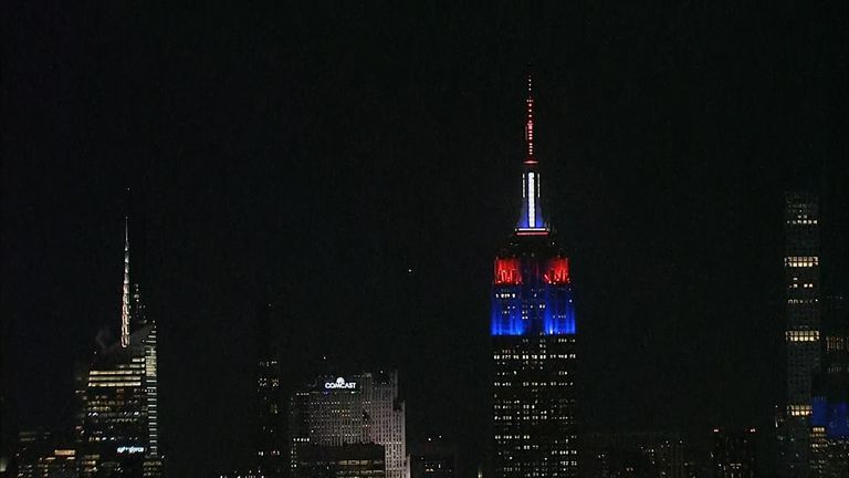 Empire State Building lights up for coronation