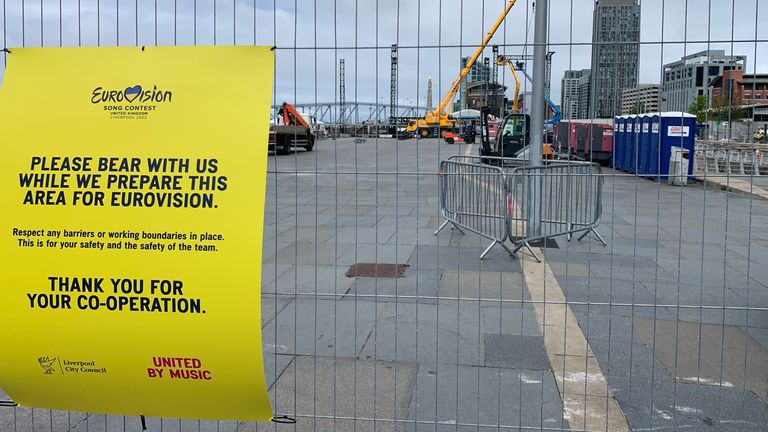 Preparations are under way in Liverpool for the Eurovision Song Contest