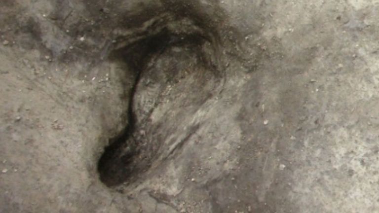 One of the footprints found at the site is believed to be that of a human being.Image: University of Tübingen and Lower Saxony Ministry of Science and Culture