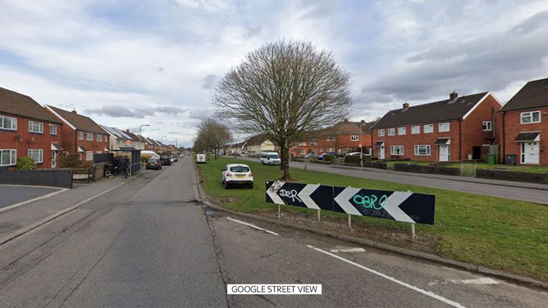 The girl died at the scene on Heol Trelai in the Caerau area of Cardiff. Pic: Google Street View