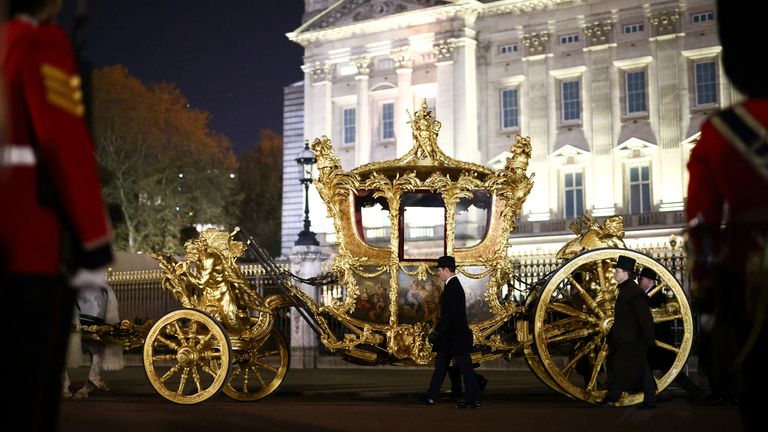 The gold state coach will be used for the journey back from the abbey