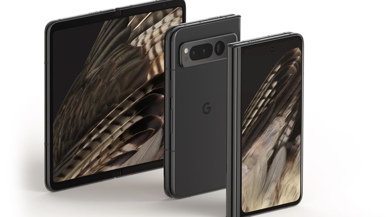 Google&#39;s Pixel Fold in its open and shut form factor. Pic: Google