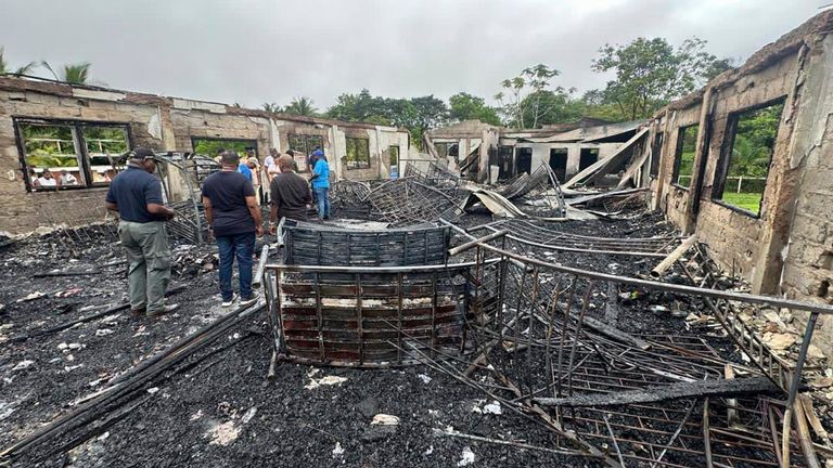 At least 20 students were killed in the blaze. Pic: AP