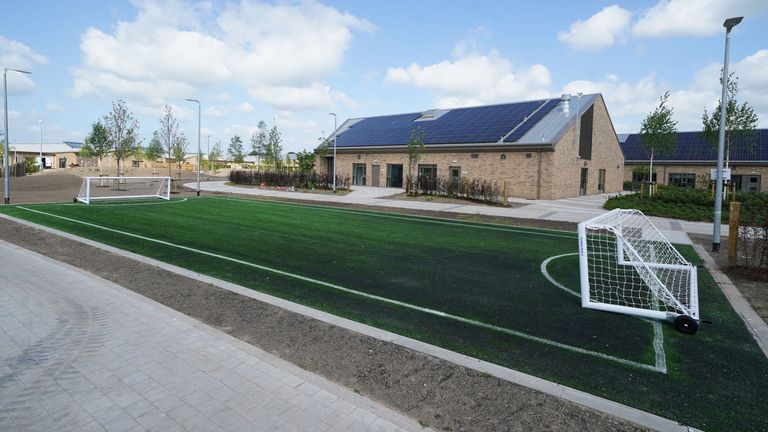 A general view of a football pitch during a visit by Justice Secretary Angela Constance to the new HMP and YOI Stirling. The newly constructed national facility for women, which replaces HMP & YOI Cornton Vale, is set to open this summer and is an important milestone in the continuing redesign of the female prison estate.