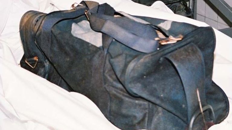 The remains of a female aged between 16 and 35 were found in this bag found dumped in the IJ River in Amsterdam, the Netherlands in May 2004. Pic: Interpol