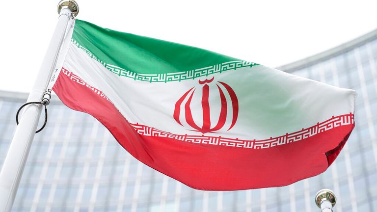 FILE - The flag of Iran waves in front of the International Center building with the headquarters of the International Atomic Energy Agency, IAEA, in Vienna, Austria, May 24, 2021.  Pic: AP