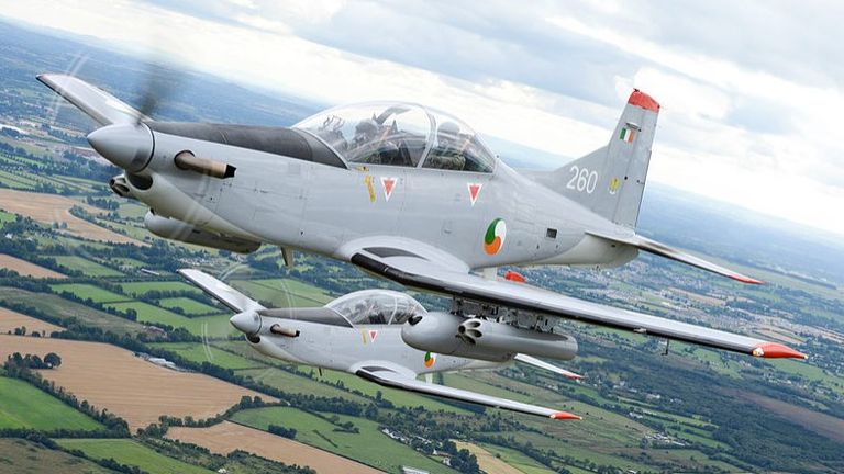 Two Irish Air Corps Pilatus PC-9s Pic: Irish Defence Forces