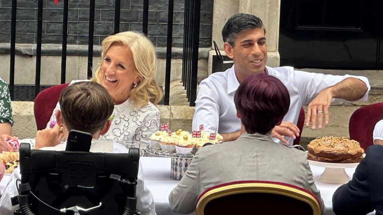 Jill Biden and Rishi Sunak during the Big Lunch in Downing Street
Pic:Emma 