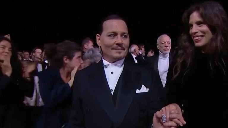 Johnny Depp receives standing ovation as he arrives at Cannes