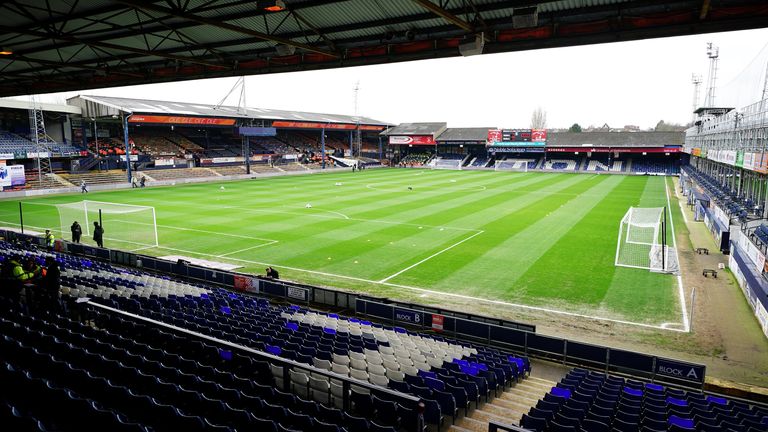 A view of the pitch before the Sky Bet Championship match at Kenilworth Road, Luton. Picture date: Saturday April 1, 2023.