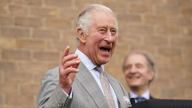 The King during a visit to the Whittle Laboratory in Cambridge