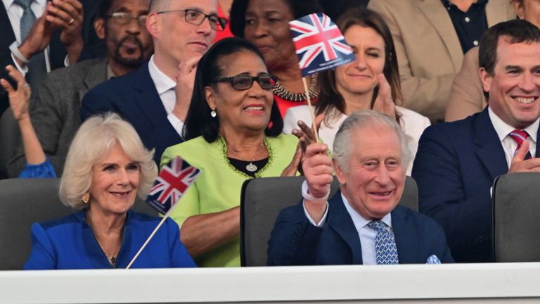 Britain&#39;s King Charles III and Queen Camilla attend the Coronation Concert on May 7, 2023 in Windsor, Britain. Mark Large/Pool via REUTERS
