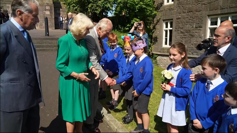 King and Queen meet young Charles and Camilla on trip to Armagh in ...