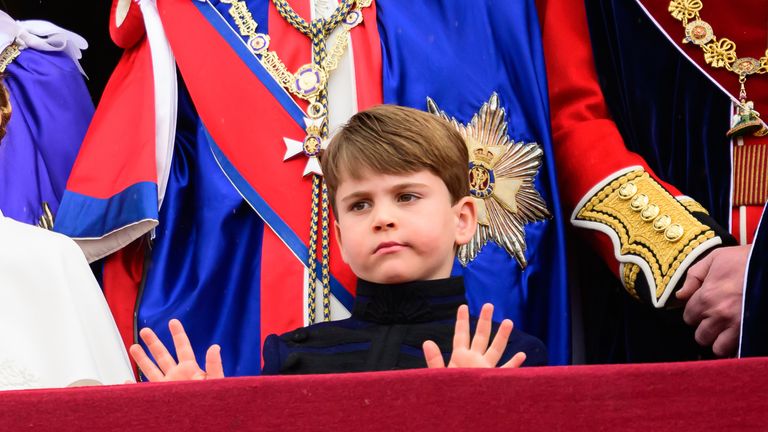 Prince Louis, aged five, with a look that mirrors his grandfather's from 1953