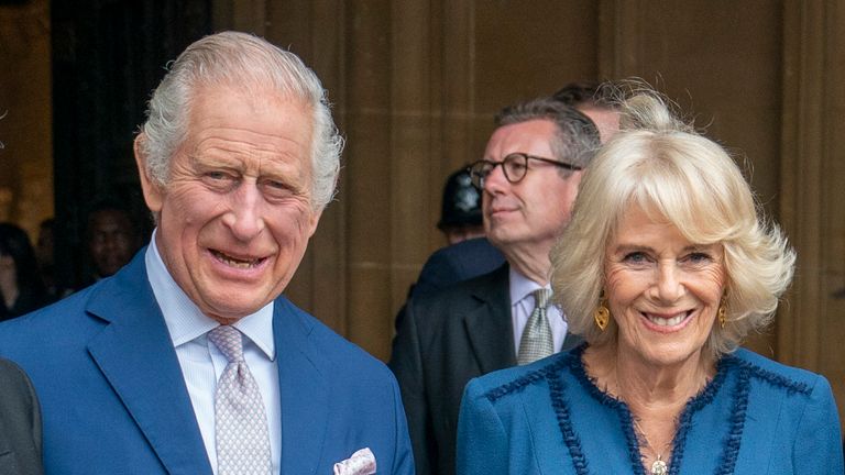 The King and Queen Consort at the Palace of Westminster on 2 May