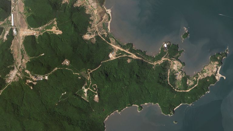 This outer  representation   by Planet Labs PBC shows the Sohae Satellite Launching Station adjacent   Tongchang-ri, North Korea, Tuesday, May 30, 2023. Satellite images taken Tuesday analyzed by The Associated Press showed enactment   astatine  a main   pad astatine  North Korea&#39;s Sohae Satellite Launching Station ... suggesting the satellite&#39;s blast disconnected  would beryllium  soon. (Planet Labs PBC via AP)