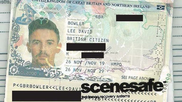 National Crime Agency handout photo of a fraudulently-obtained genuine (FOG) passport issued to Jordan Owens in the name of Lee Bowler