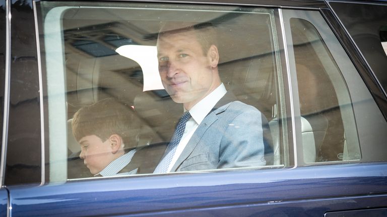 Prince Louis and the Prince of Wales leaving Westminster Abbey in central London, following a rehearsal for the coronation of King Charles III. Picture date: Wednesday May 3, 2023.