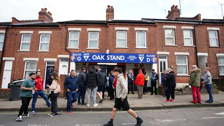 Fans outside of the stadium before the Sky Bet Championship play-off semi-final second leg match at Kenilworth Road, Luton. Picture date: Tuesday May 16, 2023.