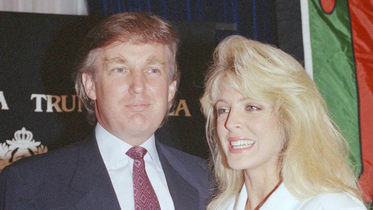 Marla Maples and Donald Trump in 1991. Pic: AP
