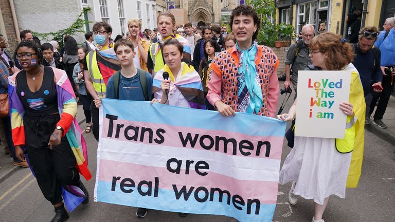 People protest in Oxford