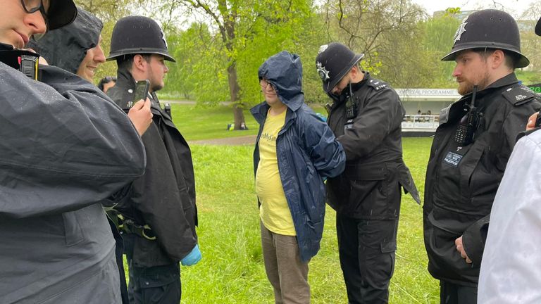 Another member of the Not My King protest was arrested at St James&#39;s Park