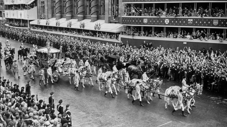 The Gold State Coach processes through London