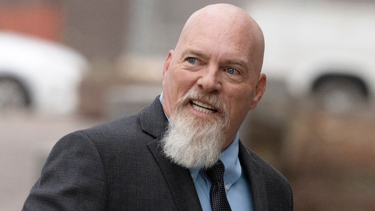 Richard Barnett outside a federal court in Washington in January. Pic: AP