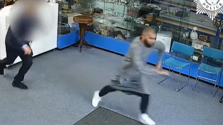 CCTV shows the moment two men dash out of a shop carrying a £60,000 ring they requested to see.