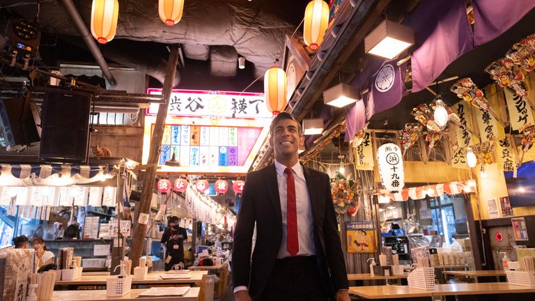 Rishi Sunak has lunch at Shibuya Yokocho during a visit to Tokyo ahead of the G7 Summit Pic:/ No 10 Downing Street