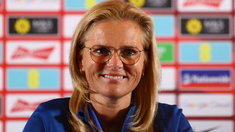 England manager Sarina Wiegman during the announcement