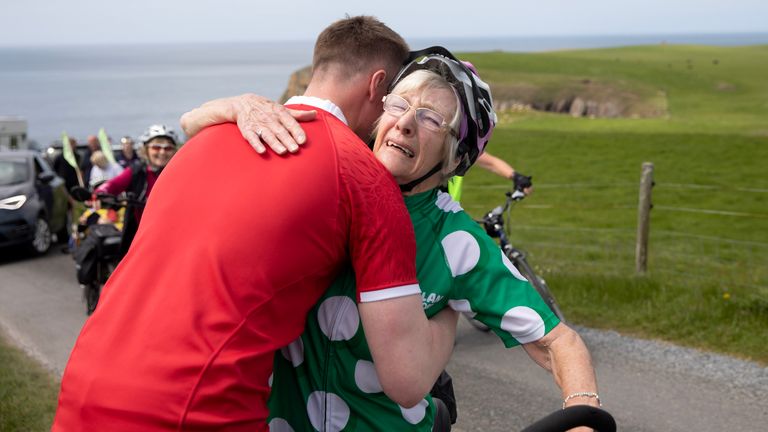 Granny Mave cycling across Scotland. Pic: Family handout