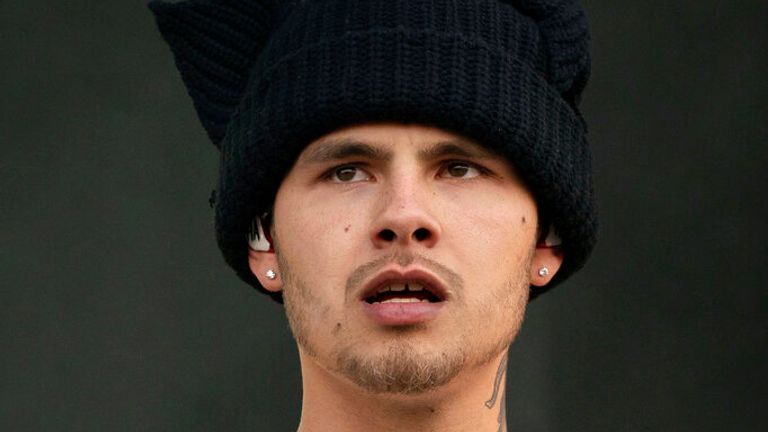 Slowthai performs at the Reading Music Festival in 2021