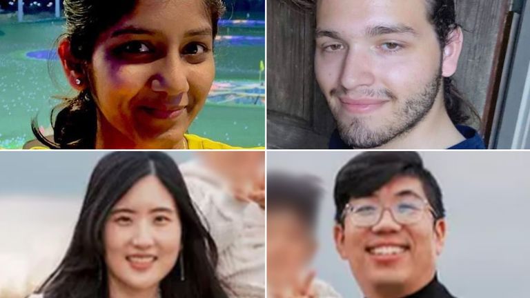 Aishwarya Thatikonda, Christian LaCour, Cindy and Kyu Song Cho. Pic: GoFundMe