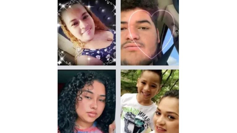 The victims clockwise from top left: Julisa Molina Rivera, 31; Jose Jonathan Casarez, 18; Sonia Argentina Guzman, 25, and her son Daniel Enrique Laso, 9; and Diana Velazquez Alvarado, 21. Pic: GoFundMe