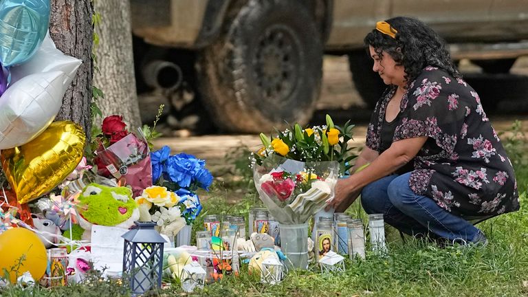 Tributes outside home of Texas mass shooting