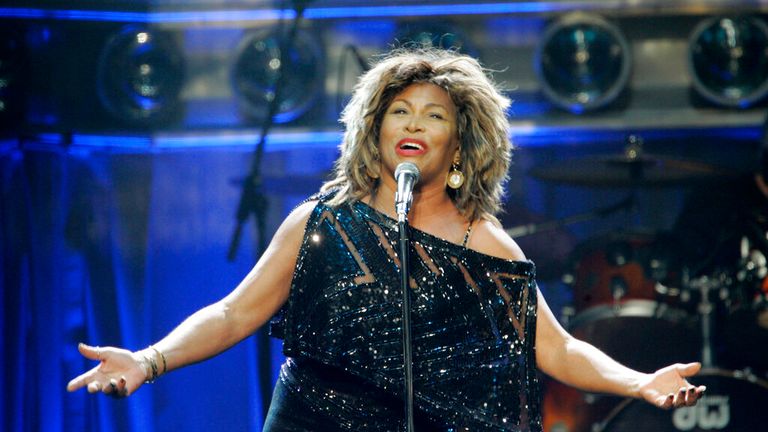 Tina Turner performs at The Sprint Center in Kansas City, Mo., Wednesday, Oct. 1, 2008. This is the first concert of her tour. (AP Photo/Orlin Wagner)
