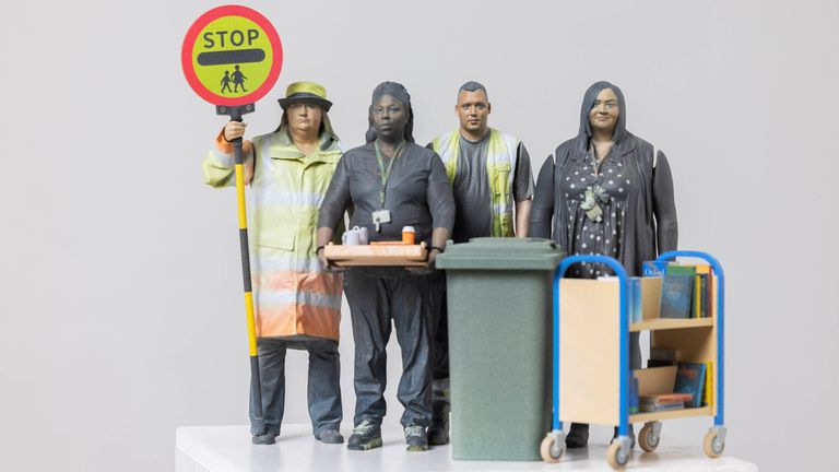 The action figures of the workers created by UNISON