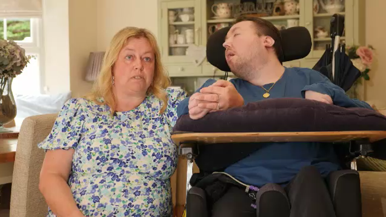 Tania has been caring for her quadriplegic son Lee since he was born 