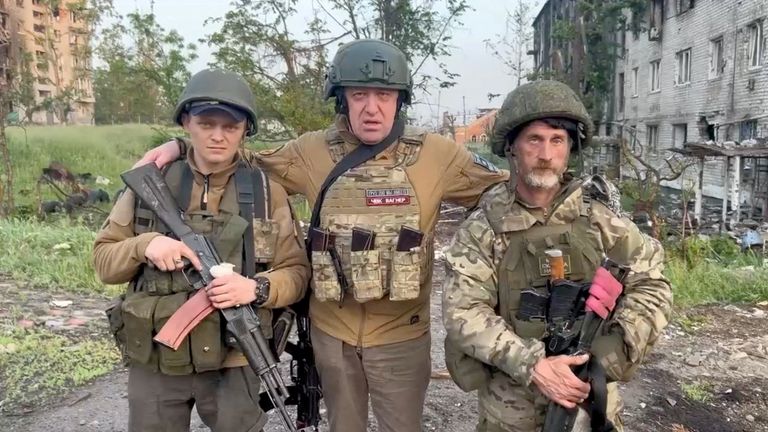 Yevgeny Prigozhin, the head of the Wagner Group, says his forces are handing over control of Bakhmut to the Russian military.