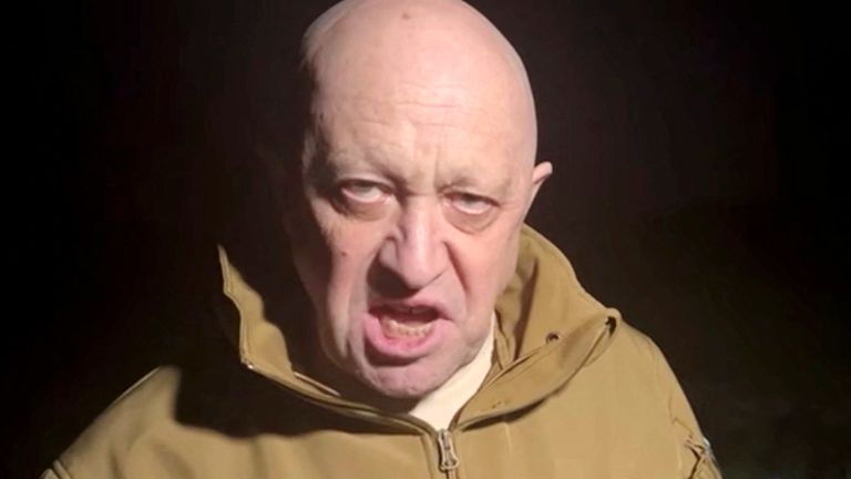 SENSITIVE MATERIAL. THIS IMAGE MAY OFFEND OR DISTURB    Founder of Wagner private mercenary group Yevgeny Prigozhin speaks next to the bodies of what he says are Wagner fighters killed in Russia-Ukraine conflict, in an undisclosed location, in this still image taken from video released May 5, 2023. Press service of "Concord"/Handout via REUTERS ATTENTION EDITORS - THIS IMAGE WAS PROVIDED BY A THIRD PARTY. NO RESALES. NO ARCHIVES. MANDATORY CREDIT.