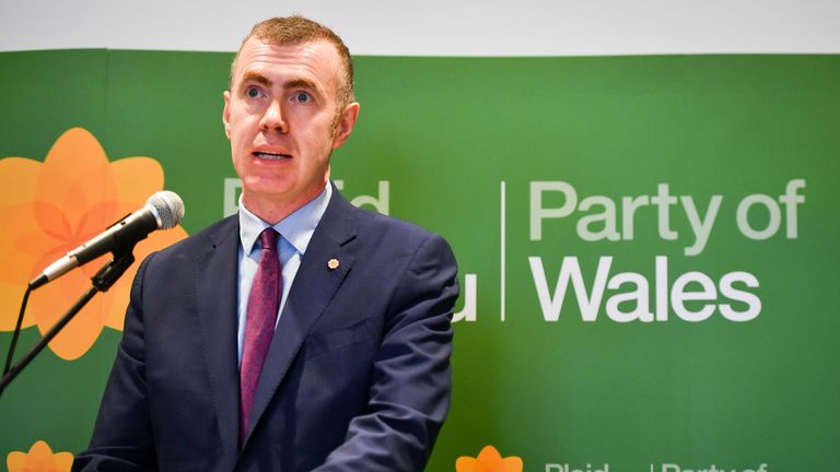 New leader of Plaid Cymru, Adam Price, gives a speech after winning the leadership contest election result at the Novotel, Cardiff. Pic date: 28 Sep 2018